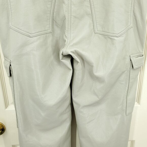 Agolde Minka Cargo Recycled Leather Wide Leg Pants 32 Toast (Tan/Gray/Taupe) - Picture 10 of 16